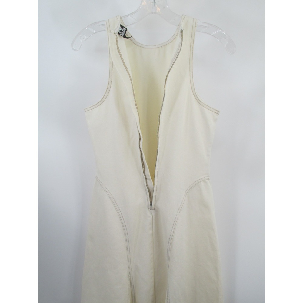 NWOT FUTURE COLLECTIVE Maxi Racerback Denim Dress Women Size 4 Ivory Sleeveless - Picture 10 of 16